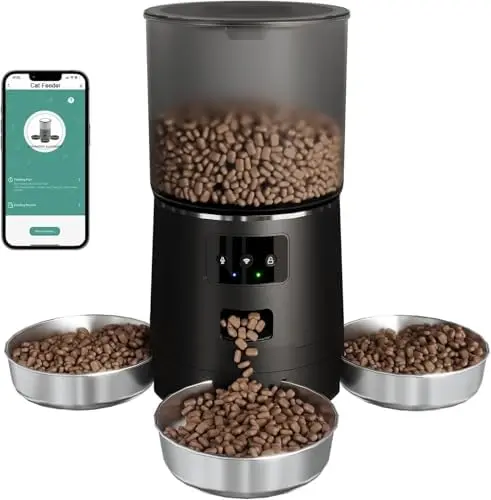 Comedouro automático Newpet de 6 litros com três tigelas
