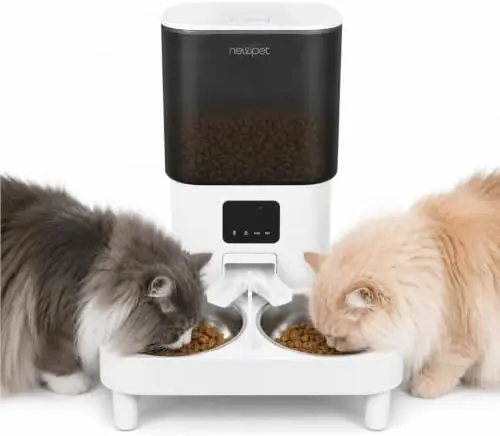 Comedouro automático Newpet elevado de 6 litros com Wi-Fi e duas tigelas